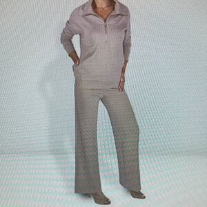 Joy Performance Luxe Buttersoft 2PC Quarter Zip Top and Pant Set New 2X Petite